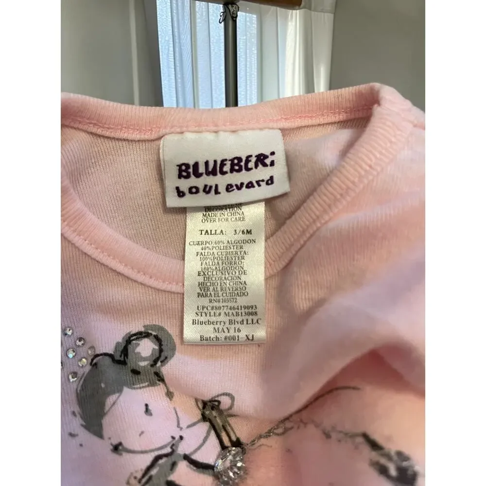 Pink Ballerina Ballet Tutu Dance Skirt Blueber Bouelvard Size 3-6 month Costume